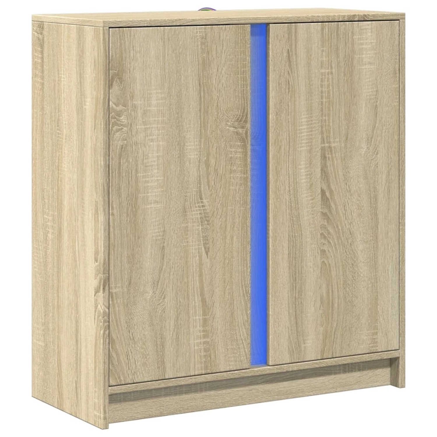 vidaXL LED-Sideboard Sonoma-Eiche 77x34x85 cm Holzwerkstoff 852133 günstig online kaufen