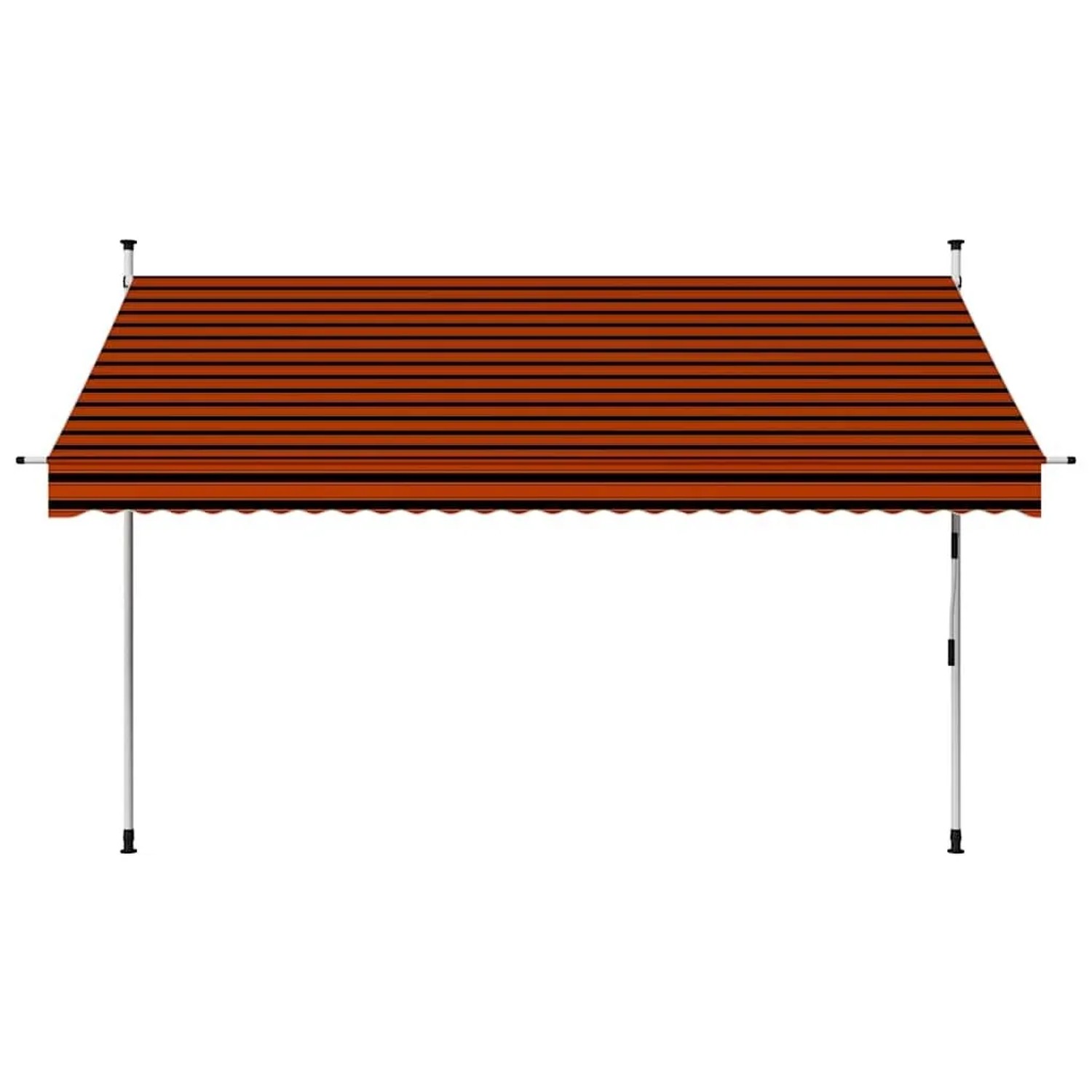 Orange-braune vidaXL Markise, handbetrieben, 300 cm breit. Ideal für Terrasse und Balkon.