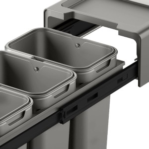 SVITA EM3x10 Einbaumülleimer 30L 3x10L 3 Fächer mit Deckel Mülltrennsystem