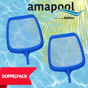 Amapool Poolkescher Basics, 2er-Set, blau, zum Reinigen von Pools, Whirlpools, Teichen und Brunnen.
