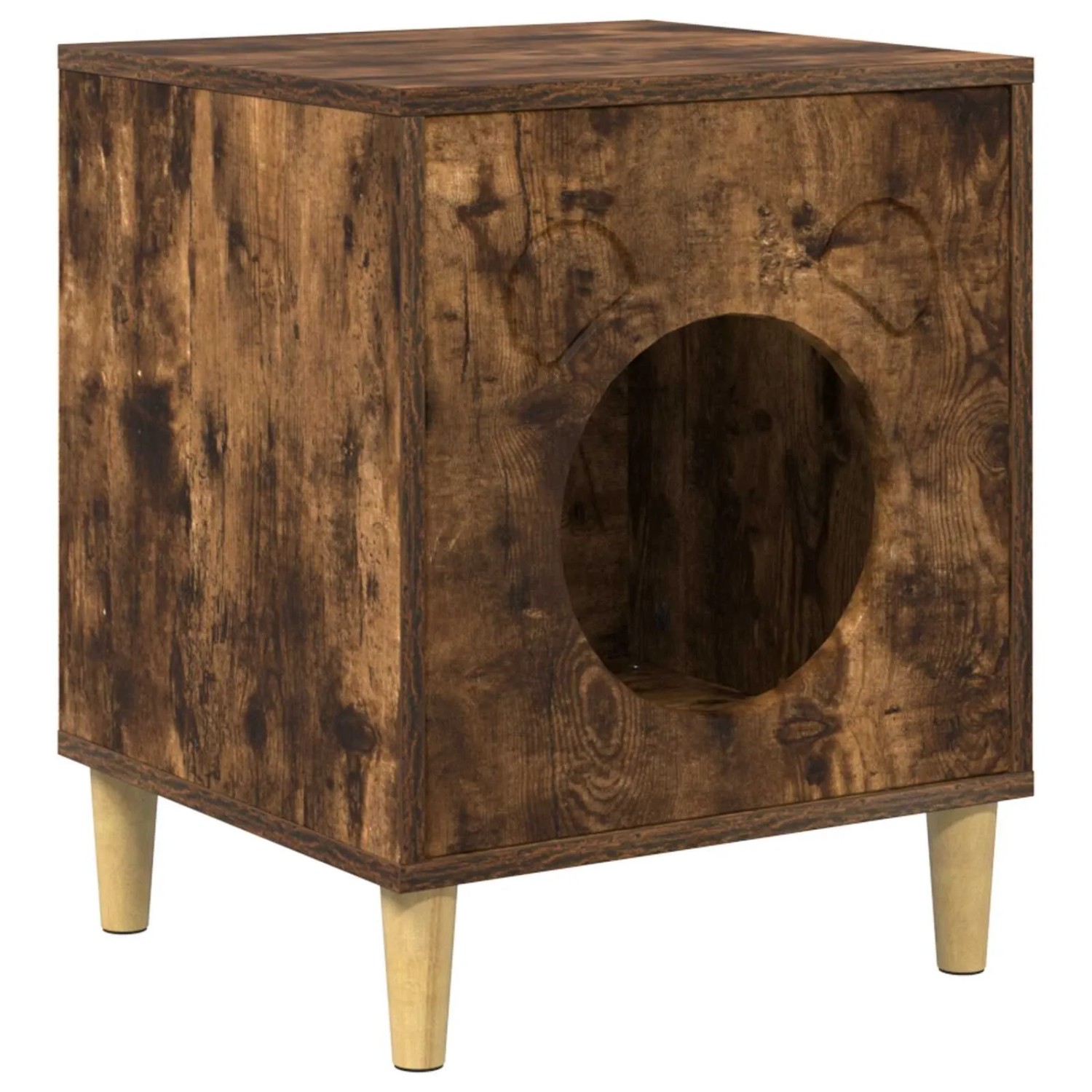 vidaXL Katzenhaus Geräucherte Eiche 42,5 x 40 x 53 cm Holzwerkstoff 8000676