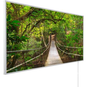Könighaus Infrarotheizung mit Dschungelbrücke, 1200 W, 60x120 cm. Elektrische Heizung mit HD-Druck.