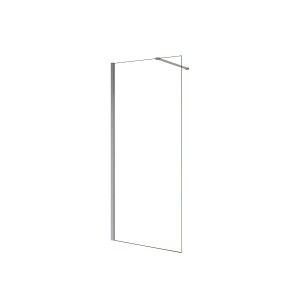 Duschparadies Walk in Dusche 140 x 200cm Duschwand mit 140cm Stabilisierungsstange 8mm Nano Glas Duschabtrennung Duschtrennwand Verchromt