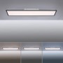 Schwarze LED-Deckenleuchte Flat, 119,5x29,5 cm, von Just Light. Dimmbar und mit Memory-Funktion.