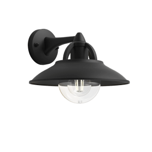 Schwarze Philips MyGarden Cormorant Außenwandleuchte mit E27-Fassung.