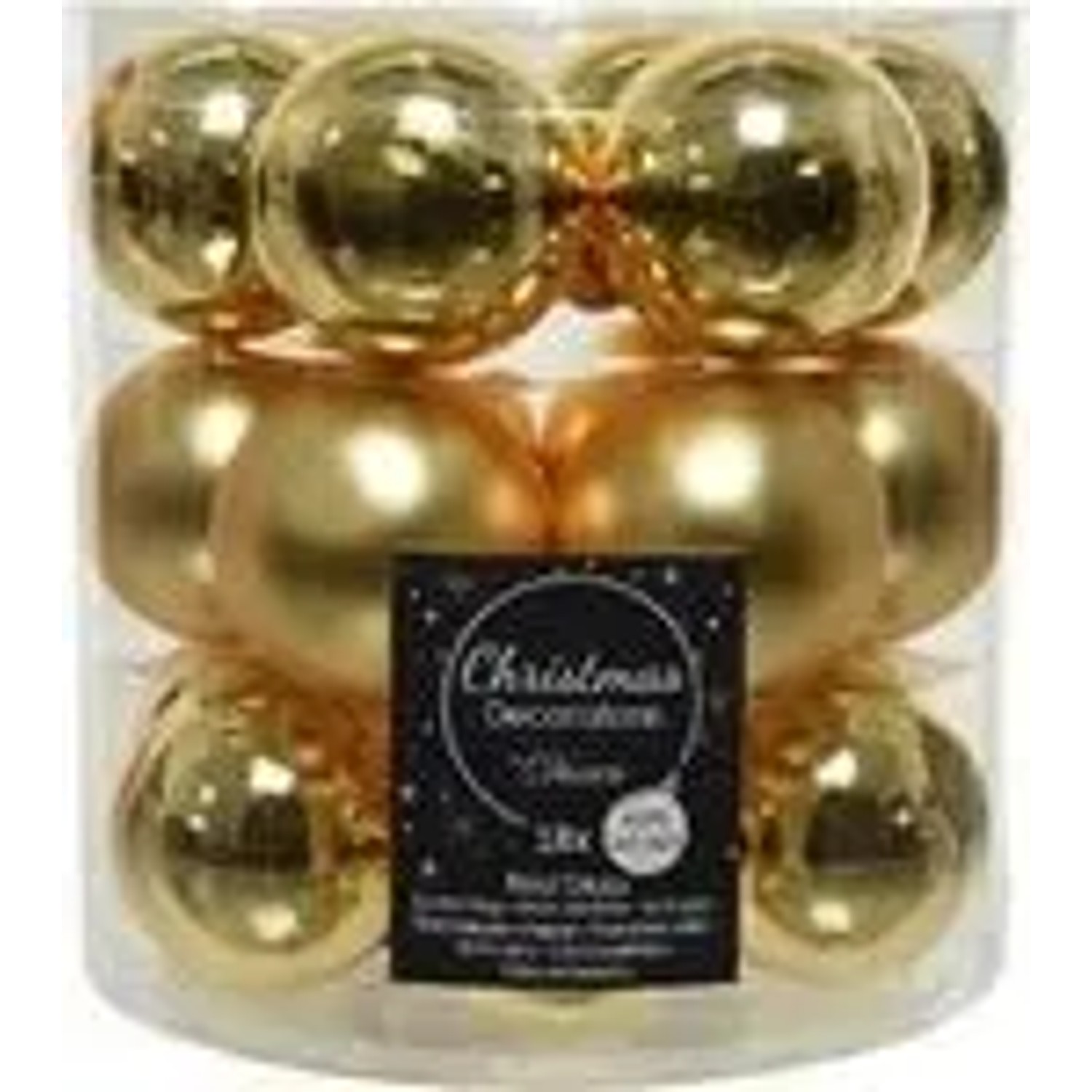 Kaemingk Weihnachtsbaumkugeln Glas  4 cm HellGold 18 Stueck