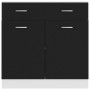 Schwarzer vidaXL Schubunterschrank (80x46x81,5 cm) aus Holzwerkstoff für Küchenzeile.