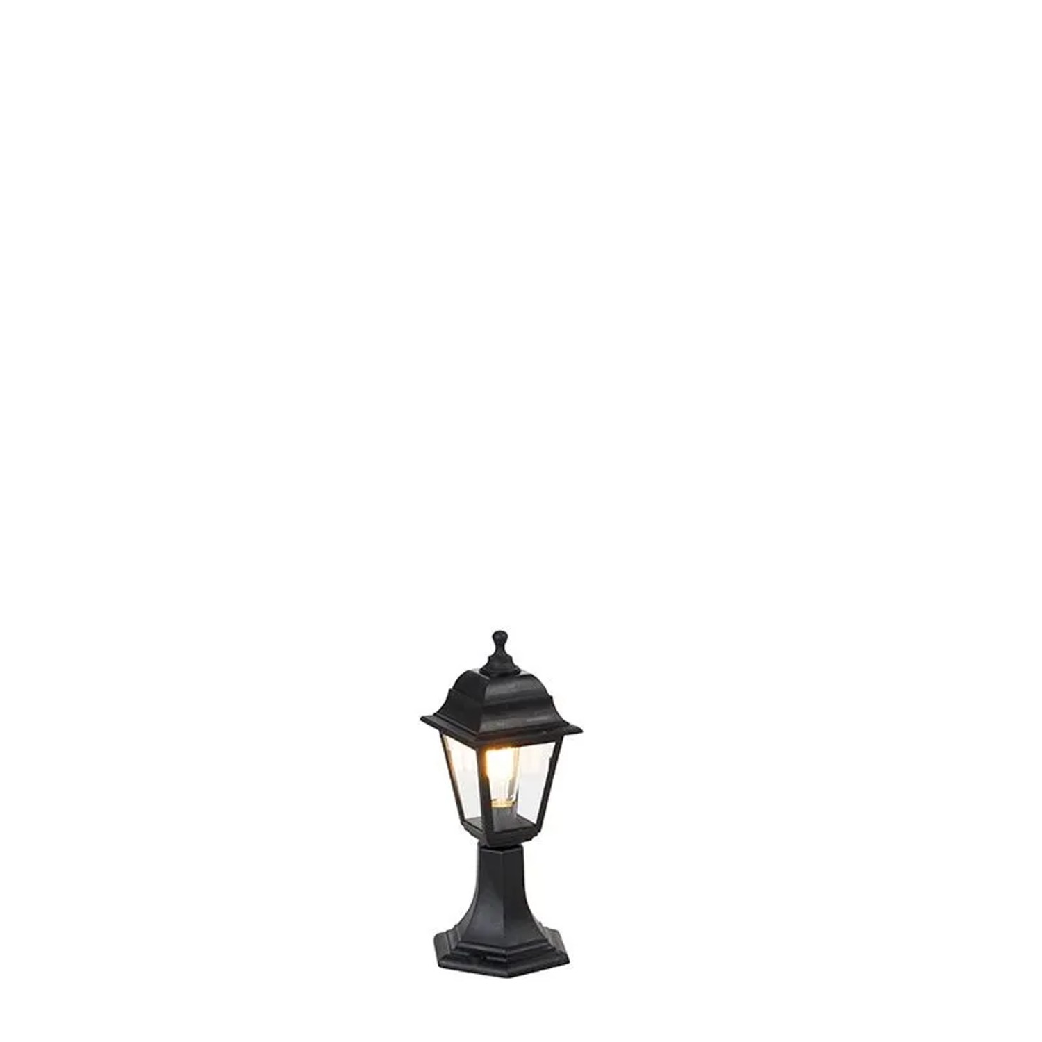 QAZQA Klassische Außenstange Schwarz 44 cm IP44 Hauptstadt