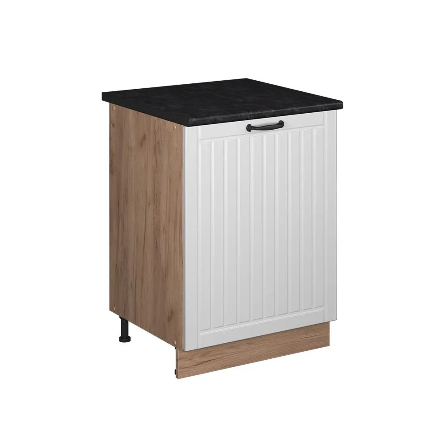 Vicco Küchenunterschrank Fame-Line Weiß Landhaus/Goldkraft Eiche 60 x 82 1 Tür mit Arbeitsplatte Art Nr 65214