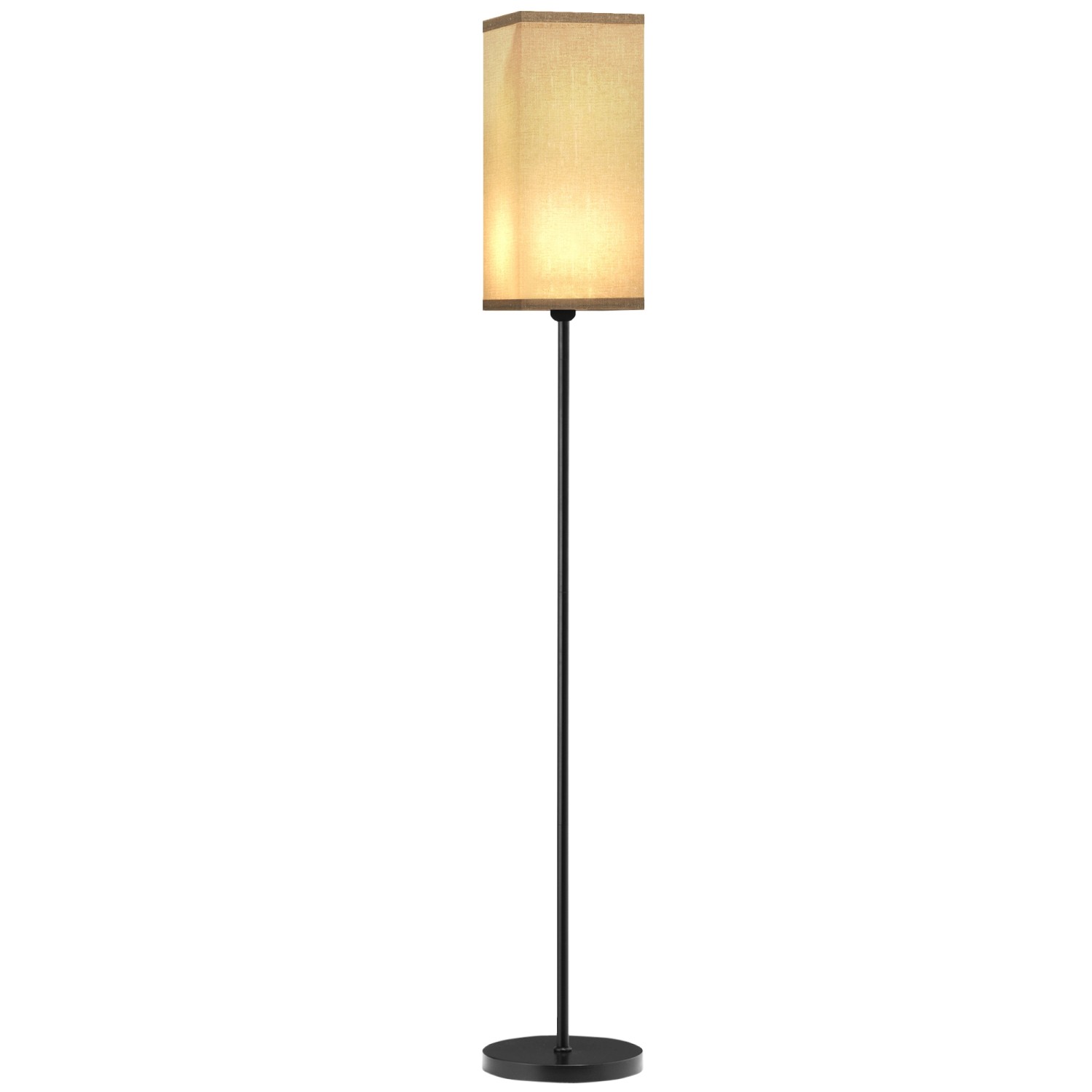 HOMCOM Stehlampe mit Fußschalter Metall Polyester Schwarz Ø25 x 161,5H cm
