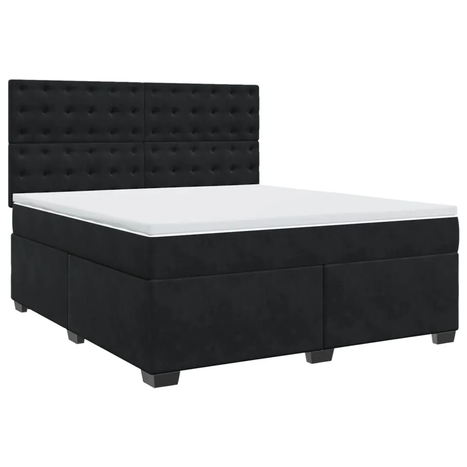 vidaXL Boxspringbett mit Matratze Schwarz 180x200 cm Samt 3290992 günstig online kaufen