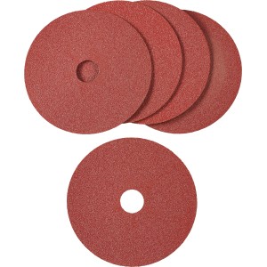 5 rote LUX Fiberscheiben, Ø 125 mm, Körnung 80, für Winkelschleifer Zubehör.