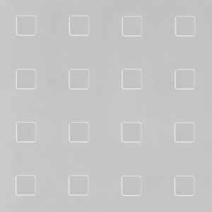 Strukturblech, Silber eloxiert, mit Quadrat-Prägung, 250x500x1 mm.