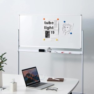 Costway Mobiles Whiteboard mit Ständer & Rollen Weiß 120 x 60 cm