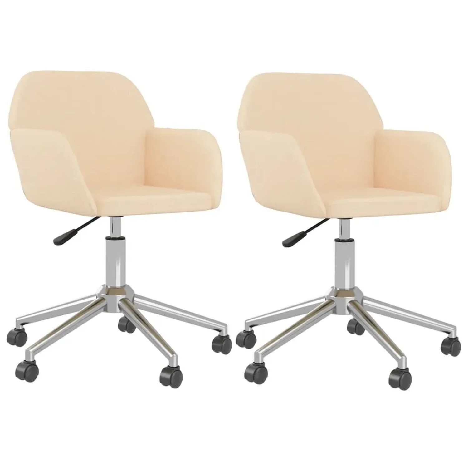 vidaXL Esszimmerstühle 2 Stk Drehbar Creme Stoff 3103085