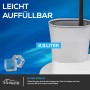 Detailaufnahme Wassertank des TroniTechnik Standventilators mit Eiswürfeln. Fassungsvermögen: 2,8 Liter.