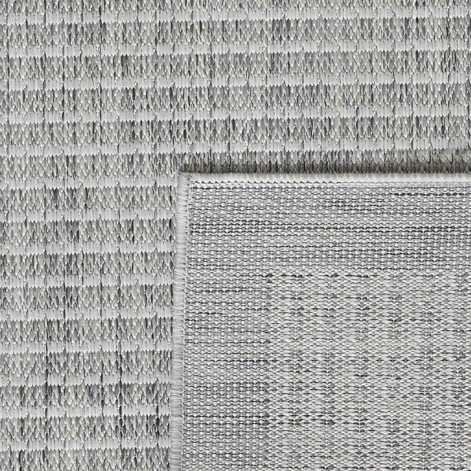 Grauer Ayyildiz Outdoor-Teppich Giza (200x290 cm) in Sisal-Optik. Wetterfest und robust für Balkon und Terrasse.