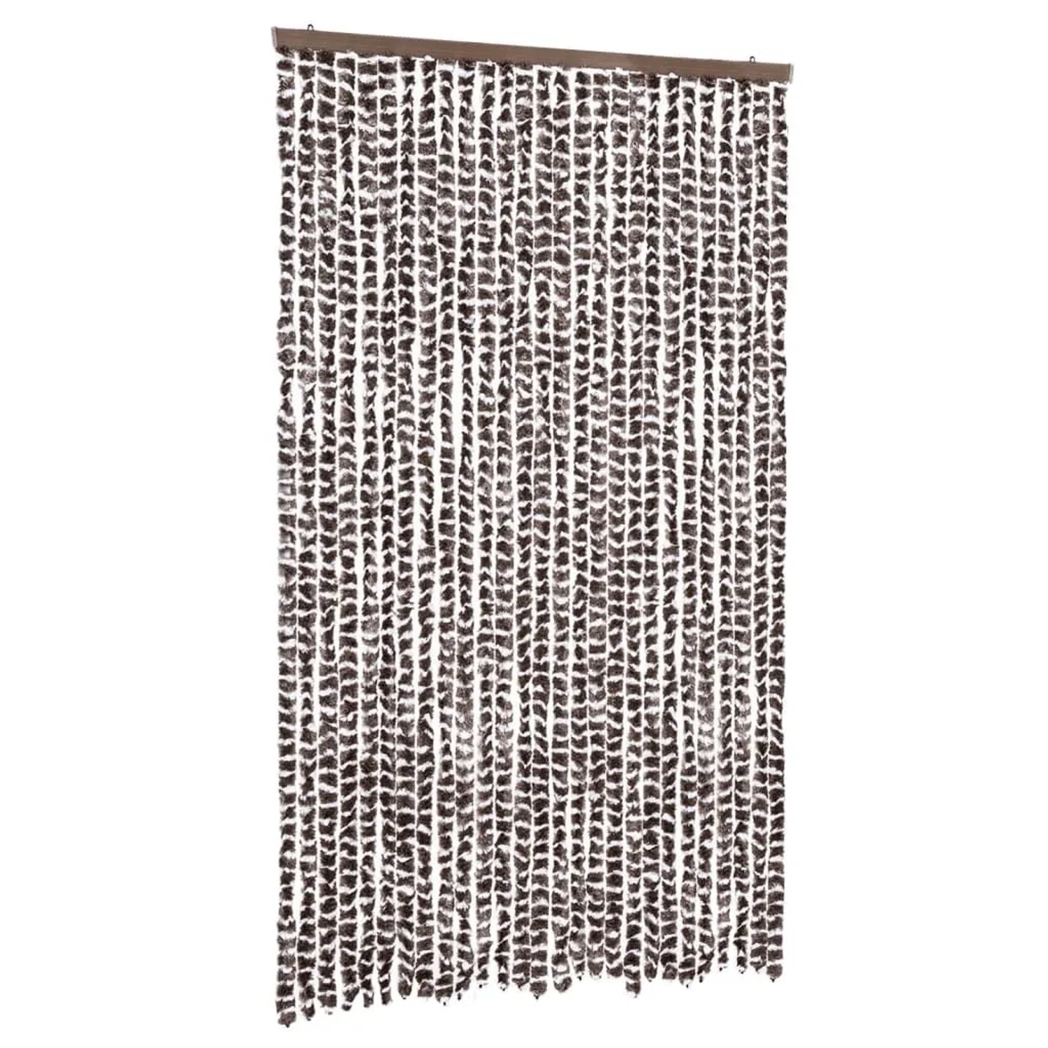vidaXL Fliegenvorhang Braun und Weiß 118x220 cm Chenille 4004889
