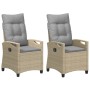 vidaXL Gartenstuhl 2 Stk Beige und Hellgrau 56 x 60 x 112 cm 42026833