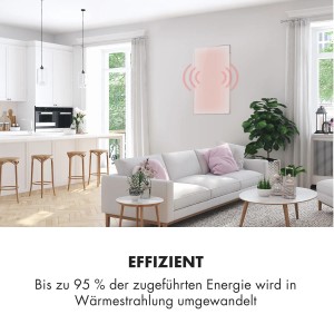 Klarstein Wonderwall 60 Infrarot-Heizung Wandinstallation 60x100 cm 600 W Wochentimer IP24 Weiß