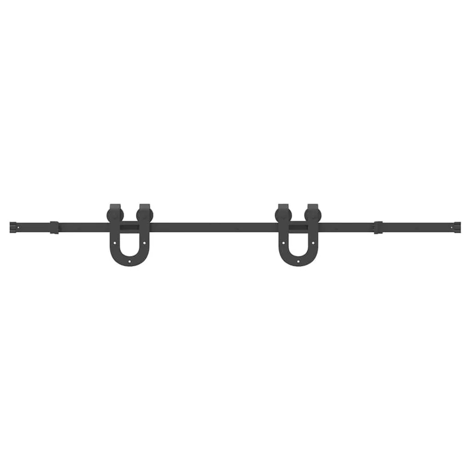 vidaXL Schiebetürbeschlag-Set 183 cm Stahl Schwarz 4009720