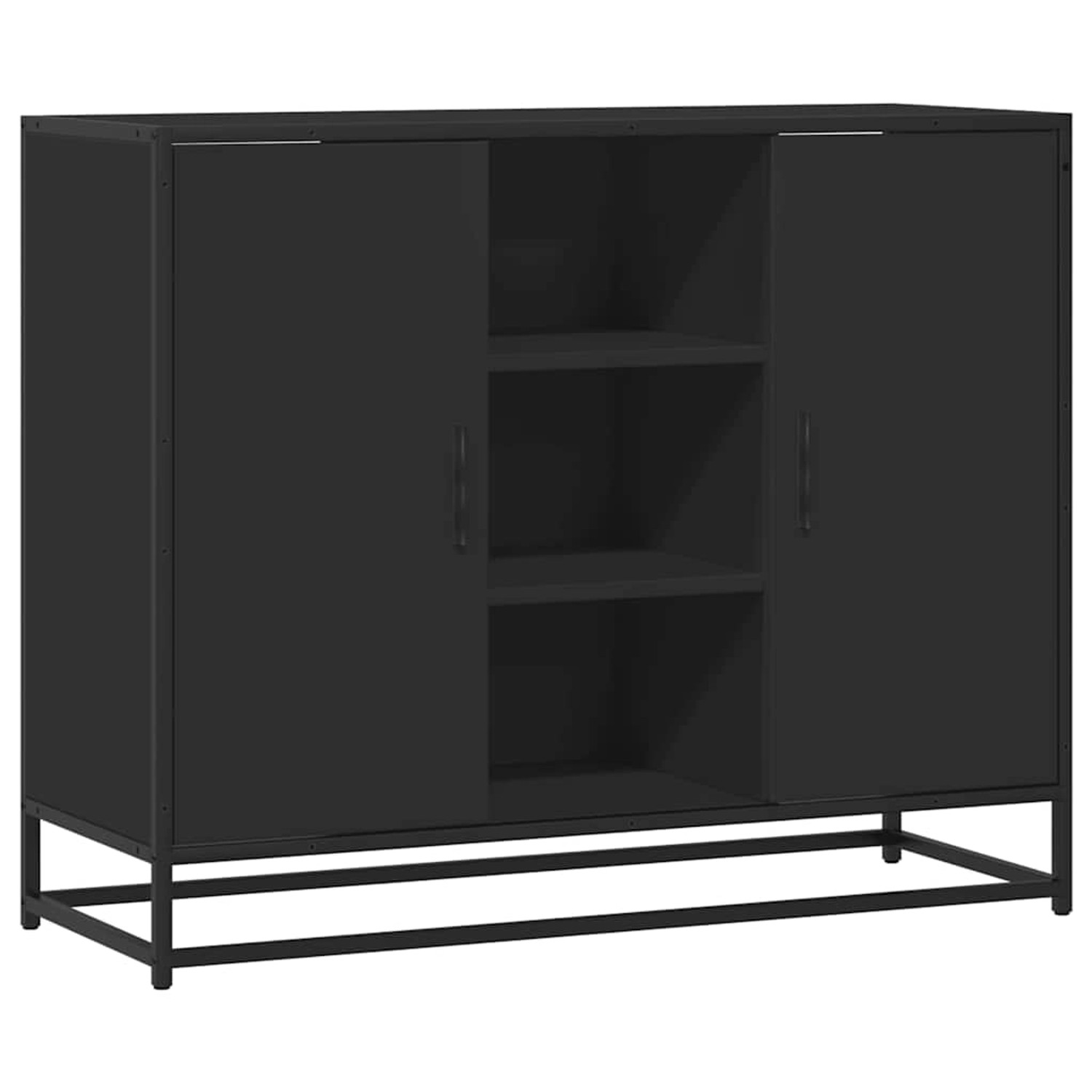 vidaXL Sideboard Schwarz 92x35x76 cm Holzwerkstoff 849014