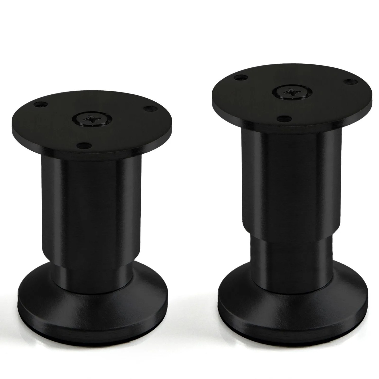 SOTECH Möbelfüße ALPHA, schwarz eloxiert, 50mm hoch. Möbelbeine für Schrank, Sofa oder Bett.