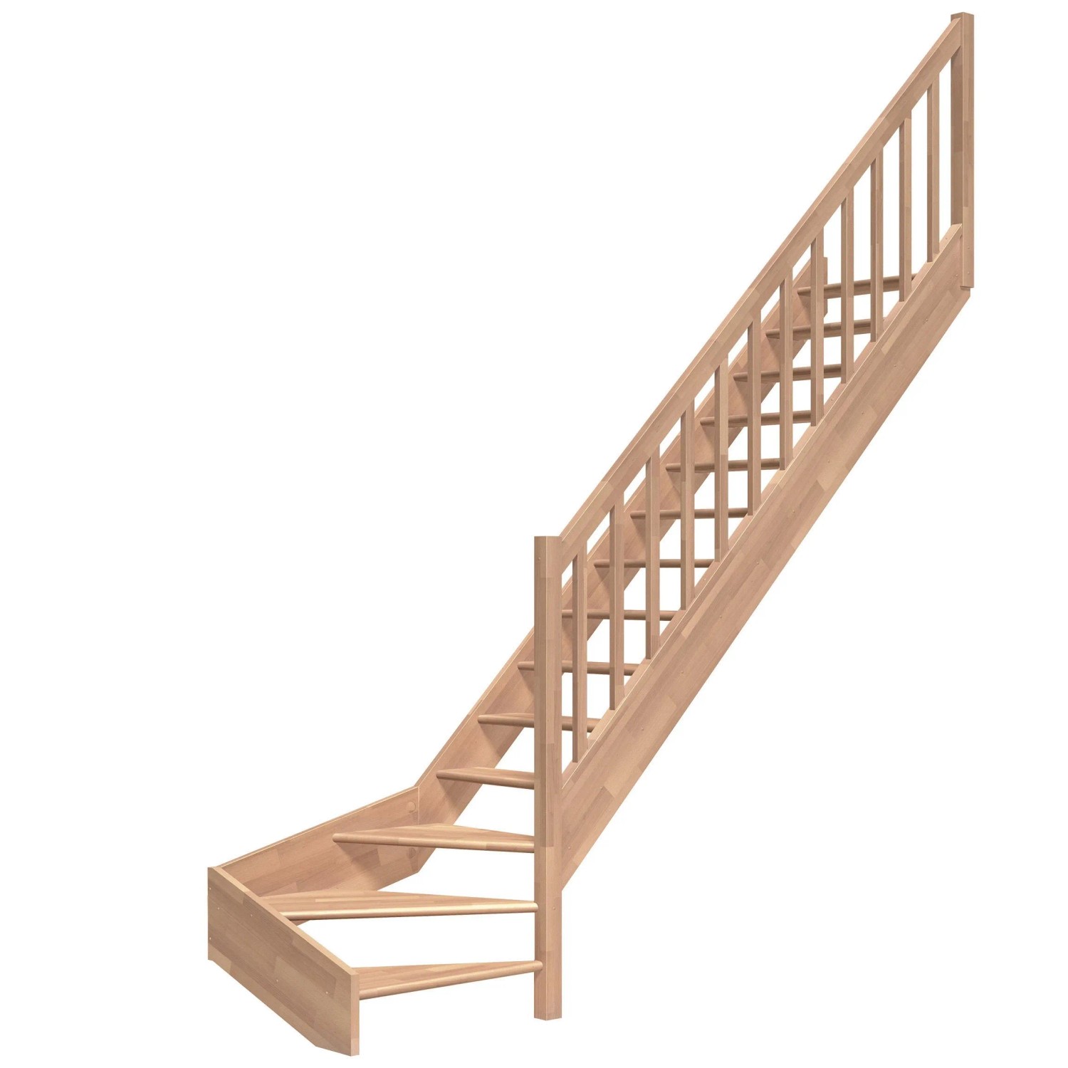 Dolle Raumspartreppe Paris 1/4-gew. Rechts Buche Rechteckstabgeländer FSC® günstig online kaufen