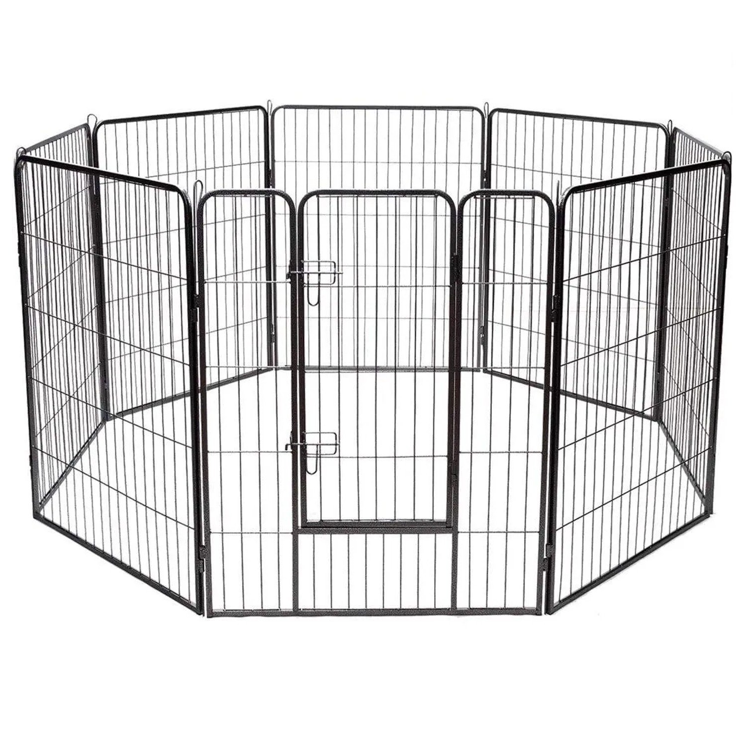 Costway Welpenauslauf 80 cm Hoch 8-Teilig Faltbares Schwarz