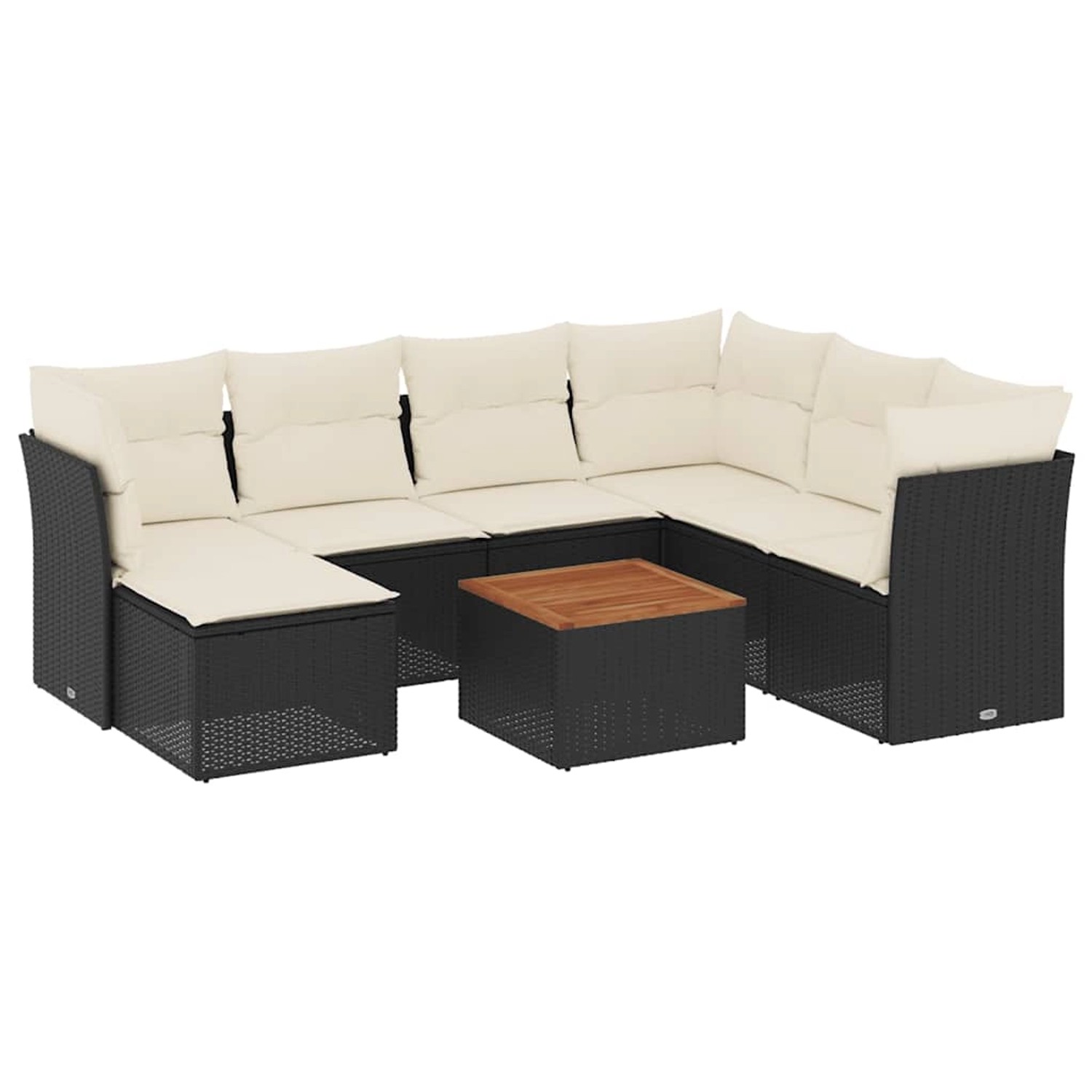 vidaXL 8-Tlg Garten-Sofagarnitur mit Kissen Schwarz Poly Rattan 3256091 günstig online kaufen