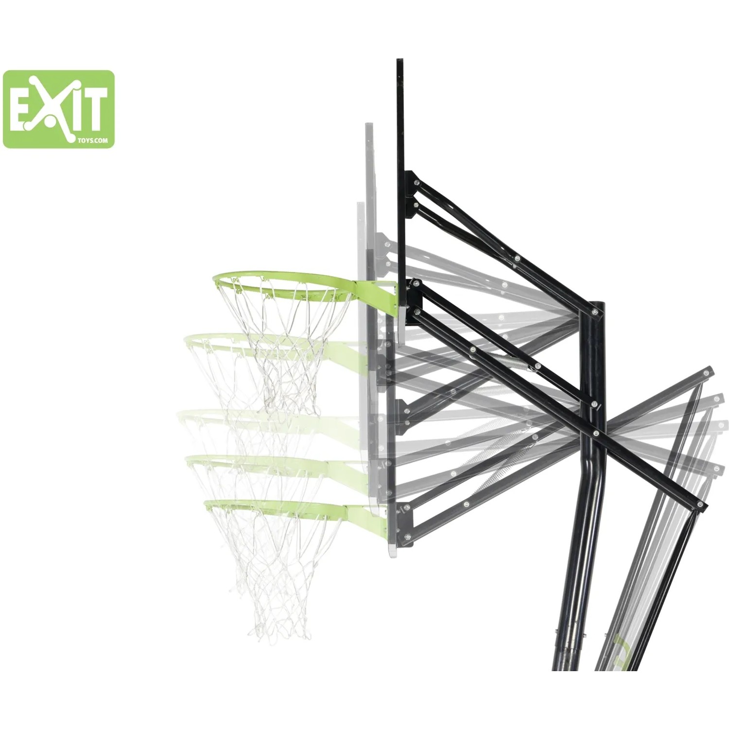 EXIT Galaxy Basketballkorb zur Bodenmontage, grün/schwarz, höhenverstellbar.