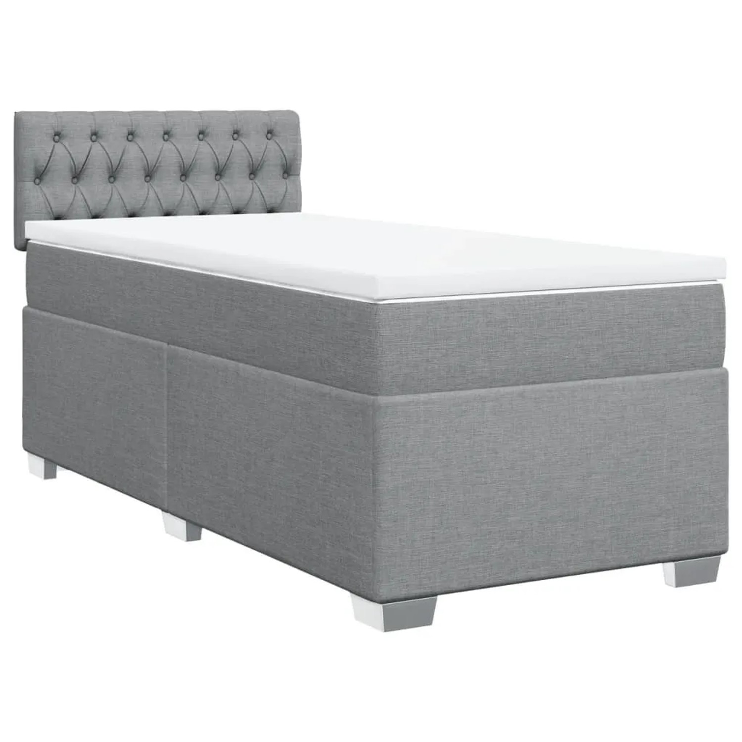 vidaXL Boxspringbett mit Matratze Hellgrau 90x190 cm Stoff 3288050 günstig online kaufen