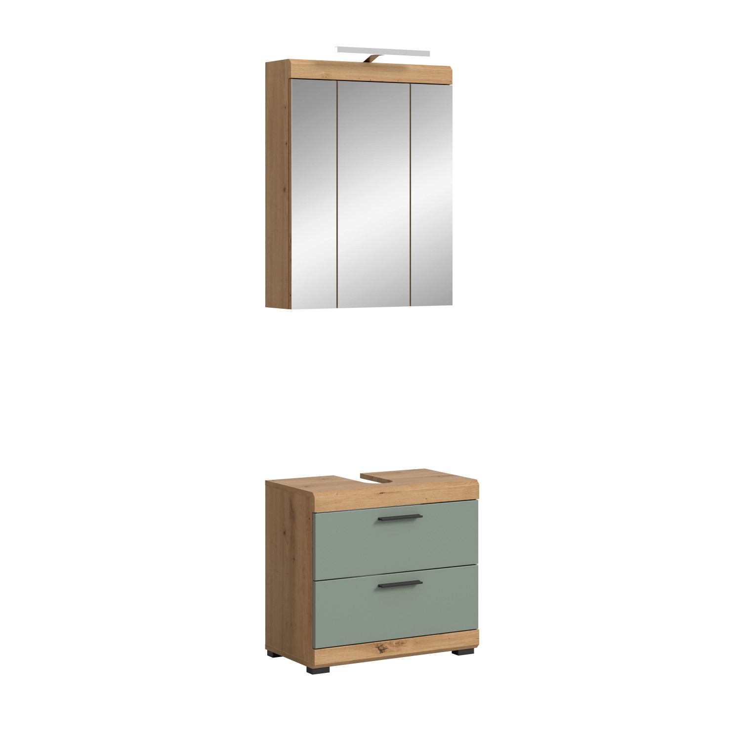 Badkombination 2-teilig 60 cm x 191 cm x 34 cm Front Salbei FSC® günstig online kaufen
