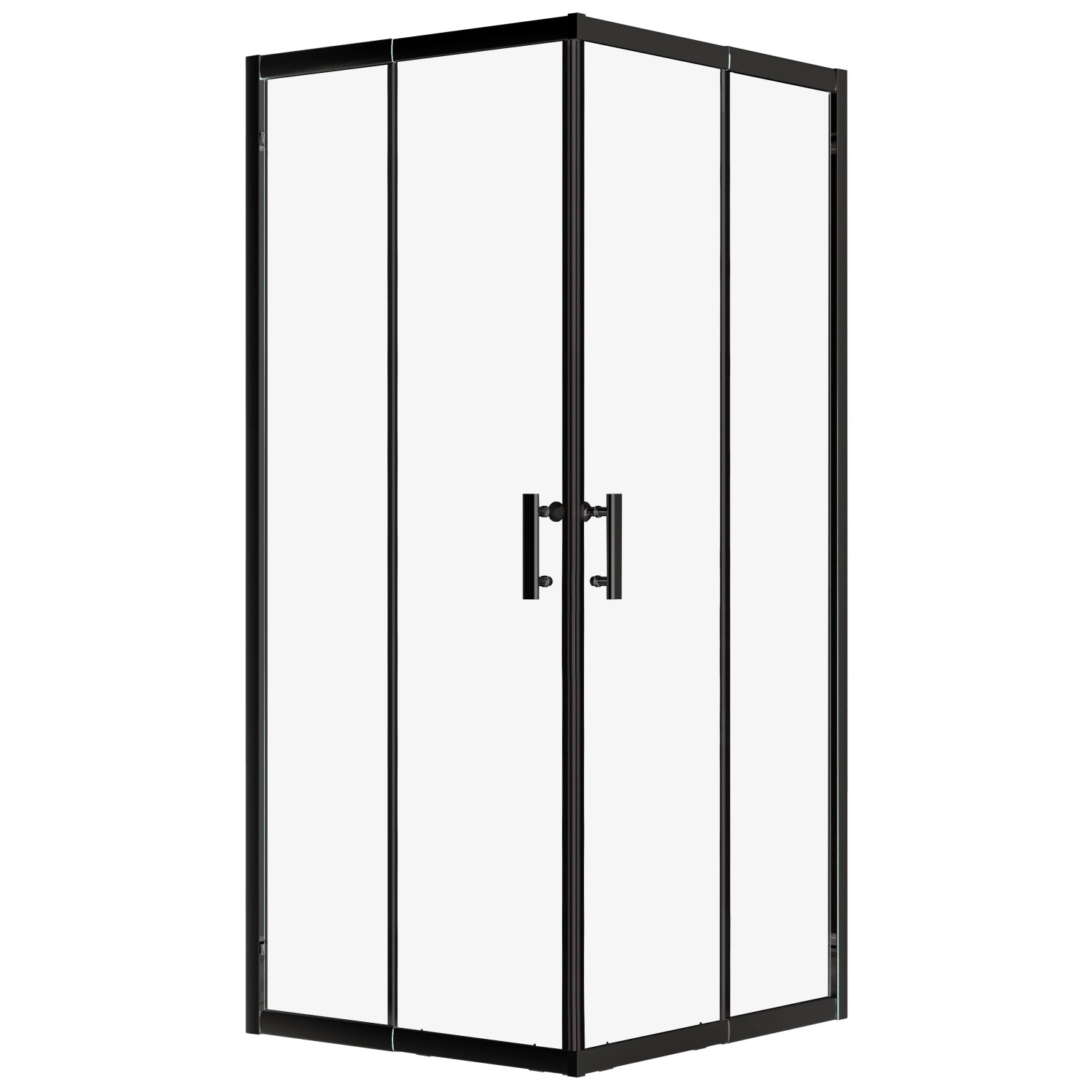 KOLMAN Duschkabine Quadratisch 80 x 80 x 190 Cm 6 Mm Sicherheitsglas Rahmen Schwarz Transparent