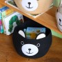 HMF 39021-30CM-02 Aufbewahrungskorb Versteckten Griffen Korb Kinderzimmer Baumwolle Bär 30 x 24 cm Schwarz_6