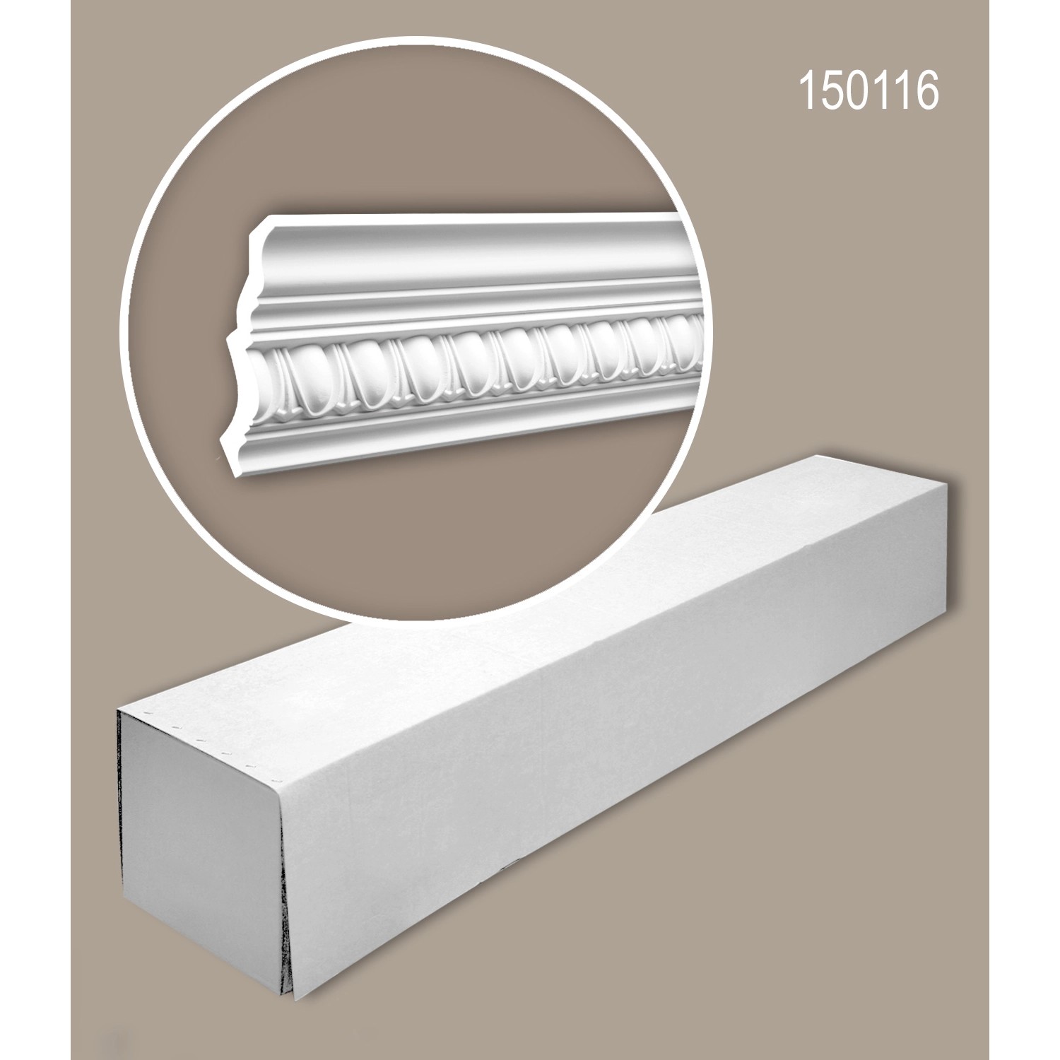 PROFHOME Eckleisten Set, 8 Zierleisten (16 m) im Karton, weiße Deckenleisten für Paneele.