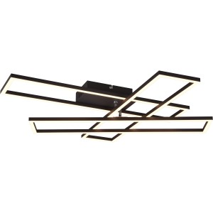 Moderne LED Deckenleuchte Corso, schwarz matt, mit schwenkbaren, leuchtenden Elementen.