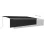 Anthrazitfarbene Furnicato Markise, 600x300 cm, mit Handkurbel zum Ausfahren.