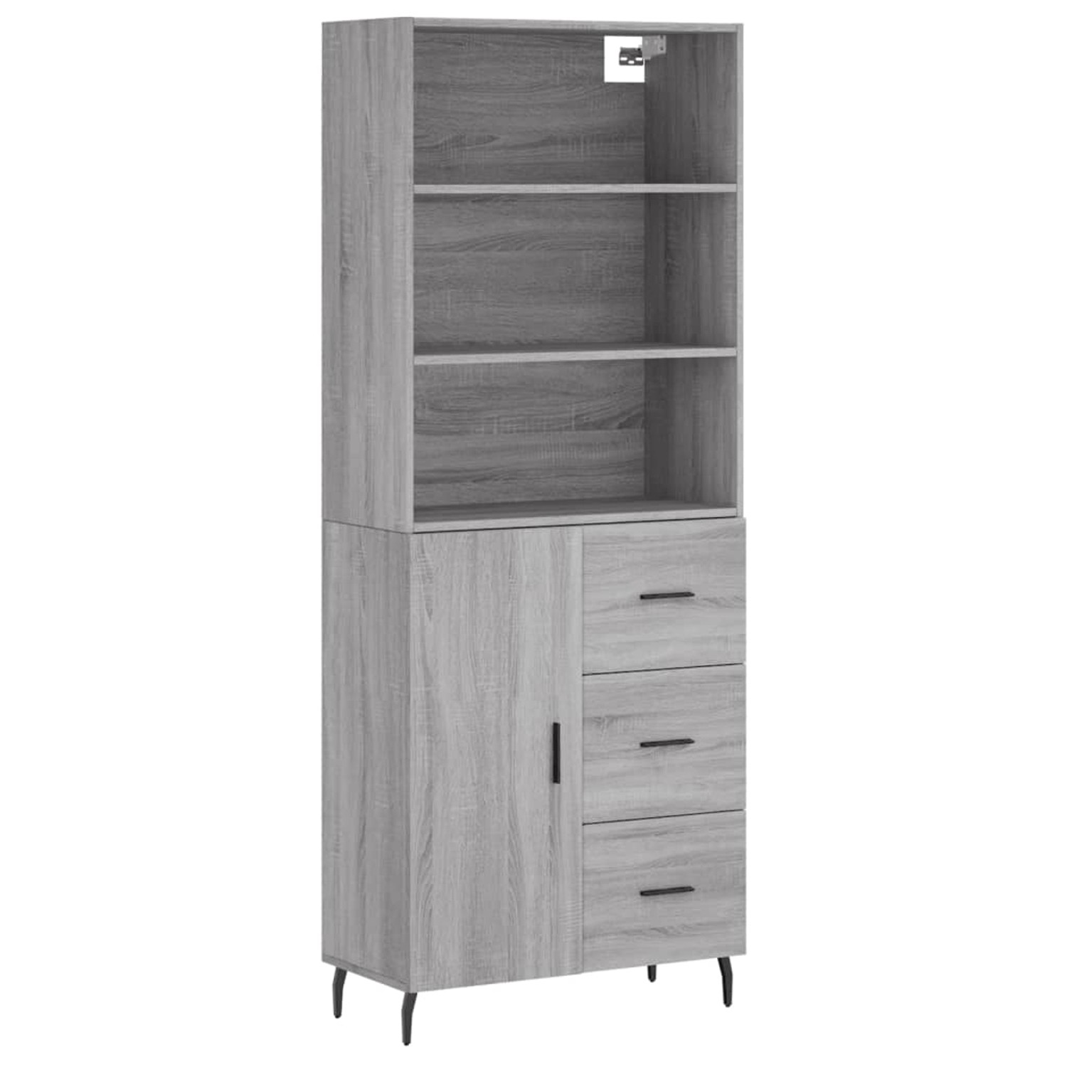 vidaXL Highboard Grau Sonoma 69,5x34x180 cm Holzwerkstoff 3189467