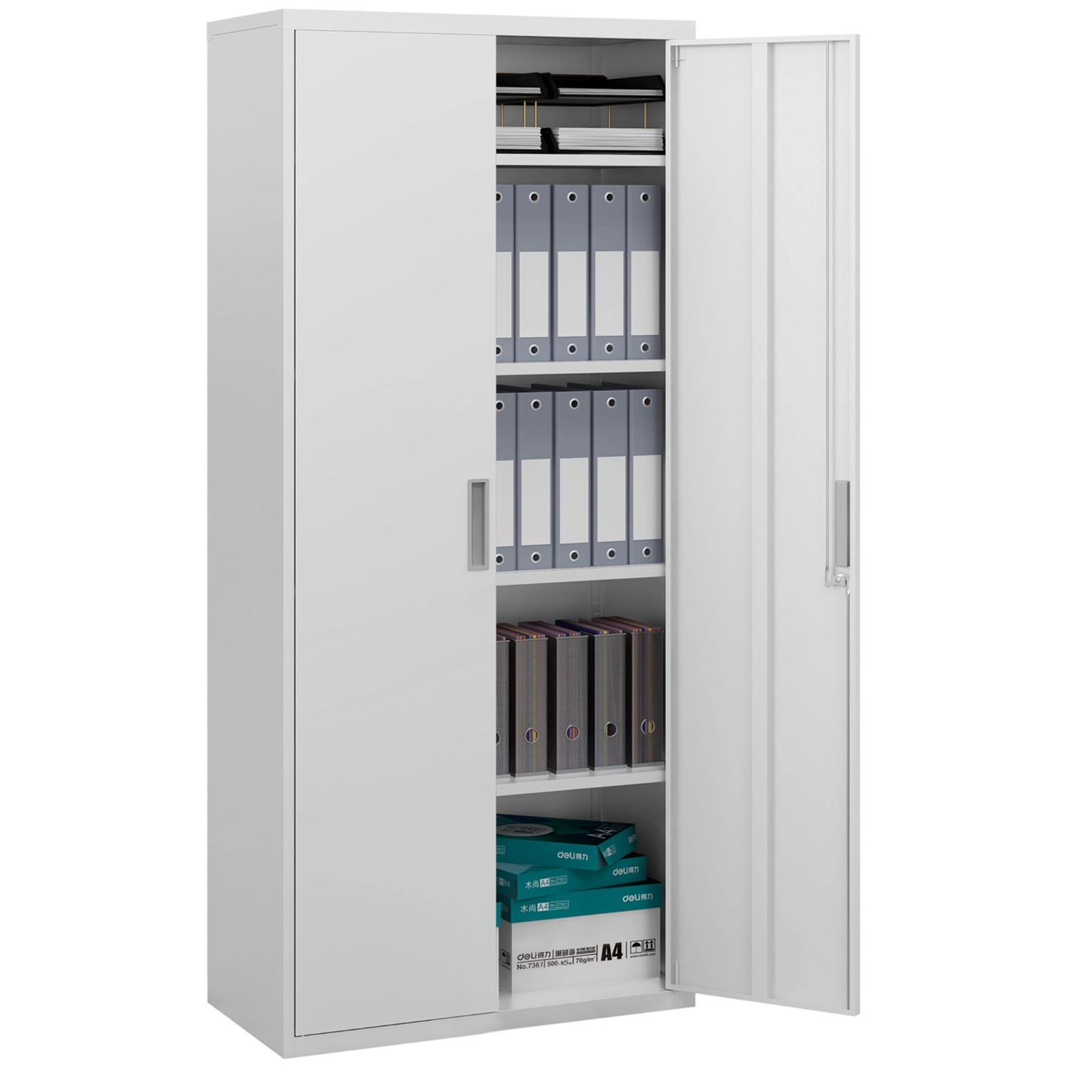 HOMCOM Aktenschrank Büroschrank Stahl Weiß 80L x 40B x 180H cm günstig online kaufen