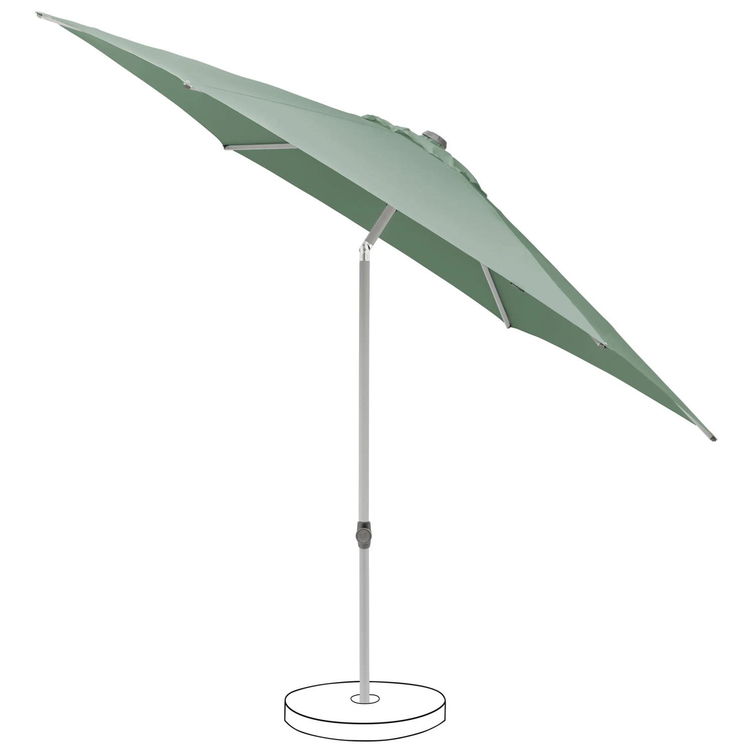 Suncomfort Marktschirm Green mit Neigungsfunktion für flexiblen Sonnenschutz.