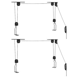 vidaXL Fahrradlifts (2 Stk.) zur Deckenmontage, max. 20 kg, zur platzsparenden Aufbewahrung von Fahrrädern.