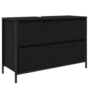 vidaXL Waschbeckenunterschrank mit Schubladen Schwarz Eichen-Optik 861877