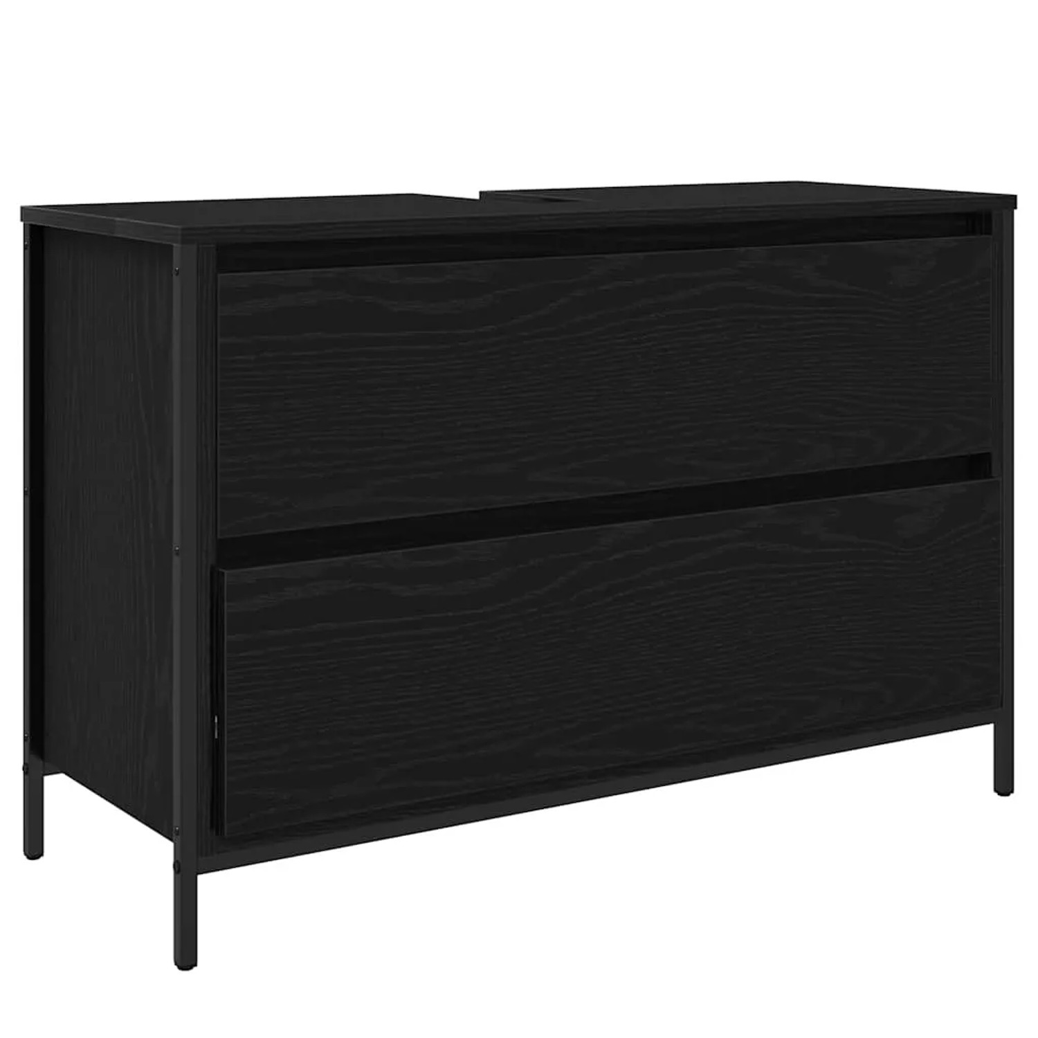 vidaXL Waschbeckenunterschrank mit Schubladen Schwarz Eichen-Optik 861877