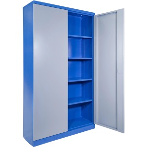 Güde Werkzeugschrank TYP C, blau-grau, mit offener Tür und 4 Fachböden.