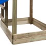 Detailansicht Spielturm Mario von SwingKing mit blauer Rutsche und Leiter.