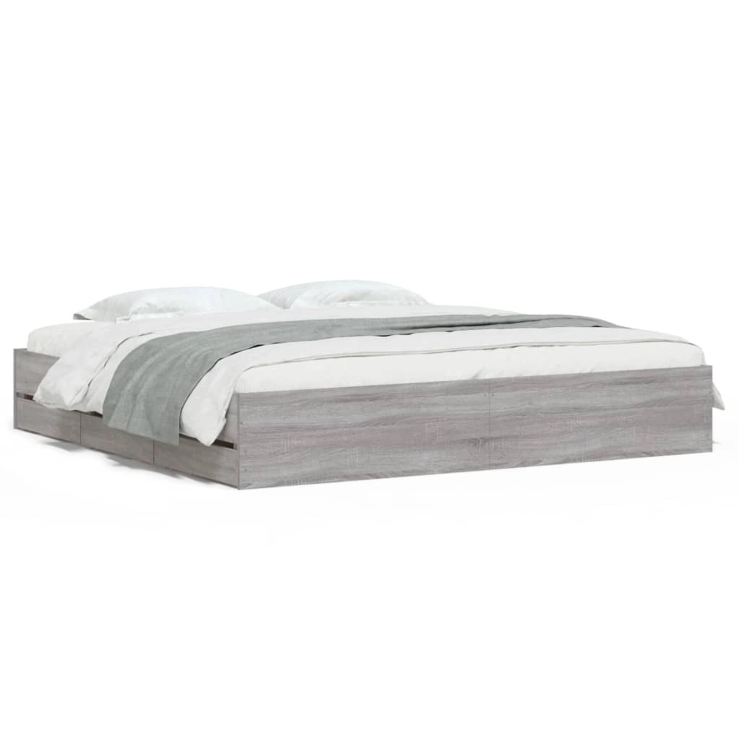 vidaXL Bettgestell mit Schubladen Grau Sonoma 180x200cm Holzwerkstoff193879 günstig online kaufen