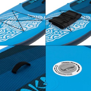 Blaues ECD Germany Stand Up Paddle Board Makani, Details: Gepäcknetz, Tragegriff, Ventil.