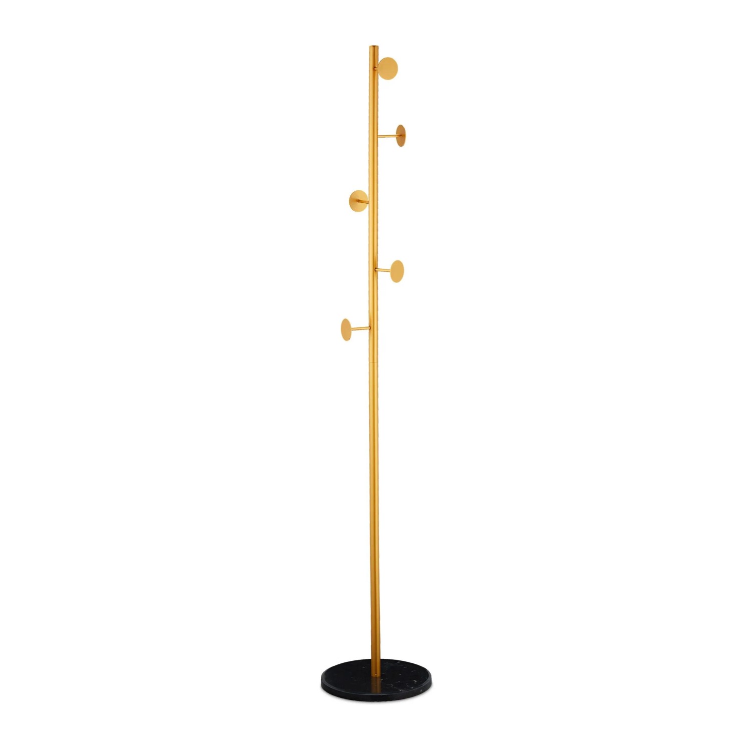 Relaxdays Garderobenständer Marmor Schwarz Schwer 172 cm x 29 cm 5,5 kg