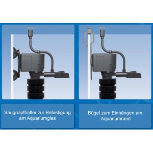 Tetra Aquarienfilter FilterJet 600, Innenfilter mit zwei Befestigungsarten.